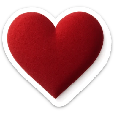 heart with a soft velvet texture, clean digital illustration sticker