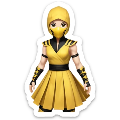 Scorpion from mortal kombat wearing a dress sticker