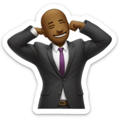 finance bro aggressively dabbing sticker