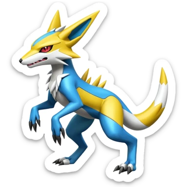 Shiny Cool Futuristic Smooth Zeraora-Lombax-Sergal-Zangoose-Cyclizar-Genesect-Pokémon, full body sticker