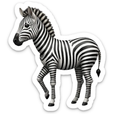 zebra walking on 4 sticker