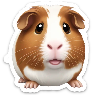 Brown guinea pig with white patches  sticker
