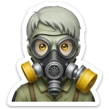 Zombie in gas masks sticker