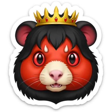 guinea pig as a demon king, emoji style, with glowing red eyes sticker