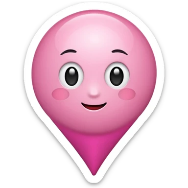 create a cute pink location pin without faces in the middle and not heart shaped  sticker