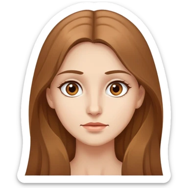 Femme à la peau claire et aux yeux marron. Elle a les cheveux long et de couleur châtain. Elle cherche quelque chose  sticker