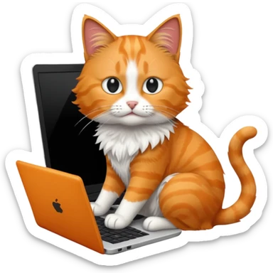 one cat repair laptop sticker