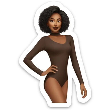 brown long sleeve shapewear bodysuit sticker