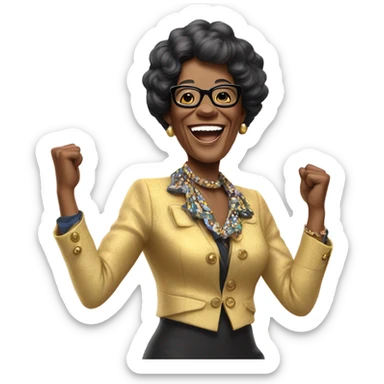 Shirley Chisholm ￼cheering  sticker
