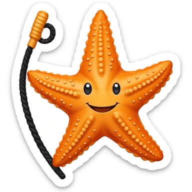 Starfish with face and a black whip sticker