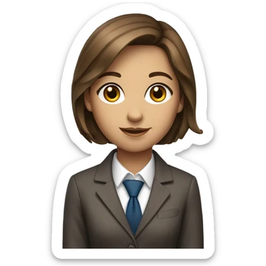Brown haired girl banker sticker