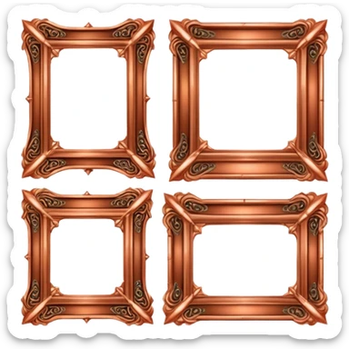 Medieval copper frames without glass, ornate edge details
 sticker