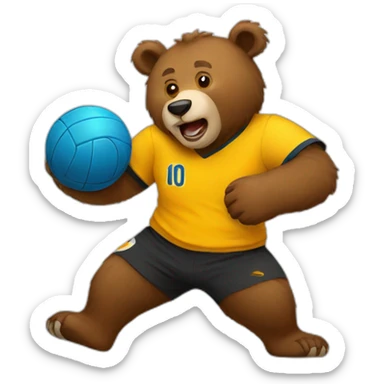 A bear playing handball sticker