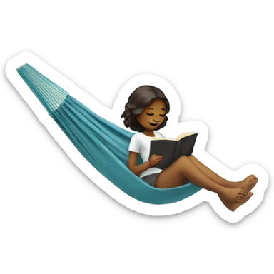 girl reading in a hammock  sticker
