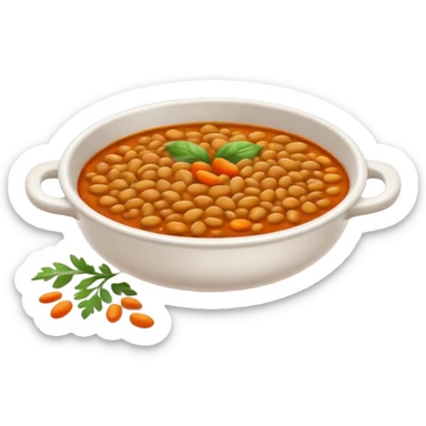 Cinematic Realistic Dal Dish Emoji, featuring a hearty lentil stew with aromatic spices rendered with lifelike textures and warm, comforting lighting. sticker