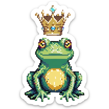 royal frog with jeweled crown sticker
