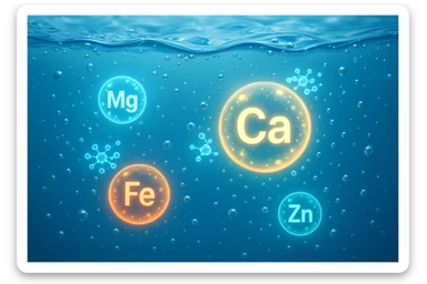 focus sull'acqua a tutto schermo e i micronutrienti contenuti in essa sticker