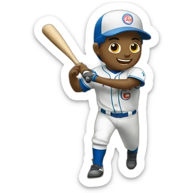 Un niño jugando al béisbol sticker