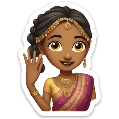 A indian desi girl with mehandhi on her hands sticker