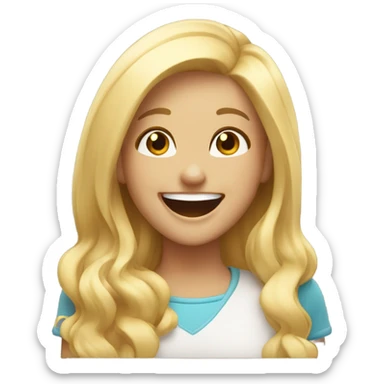 Blond girl Laugh out loud sticker