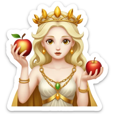 Godness of chaos Eris with an apple of discord sticker