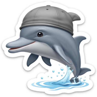 Dolphin emoji combination with a cap sticker
