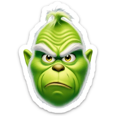 The Grinch frowning sticker