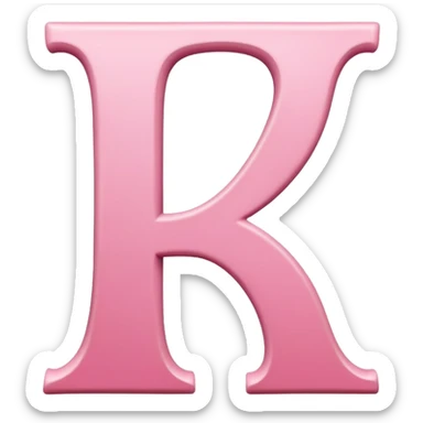 Pink, romantic, refined, fancy, letter of the alphabet sticker