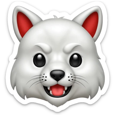 Lobo blanco con la lengua para afuera  sticker