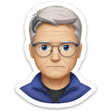 old Hawkeye  Clint Barton with glasses 
 sticker
