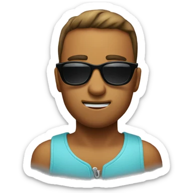 Cry emoji with sunglasses  sticker