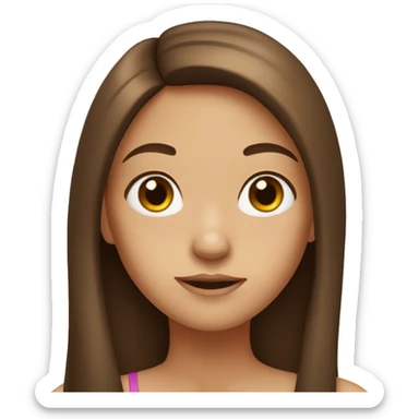 Girl with long brown hair and hazel eyes sticker