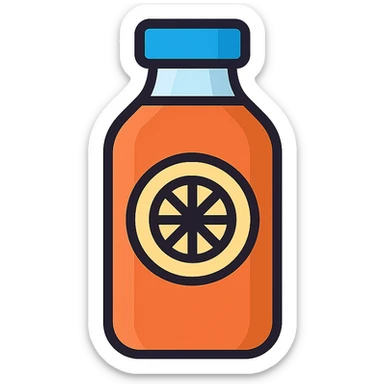 a bottle of juice sticker