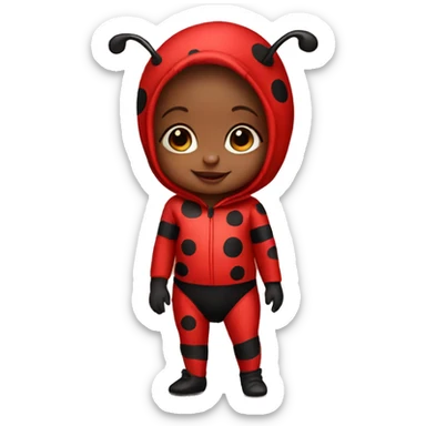 girl baby in a ladybug costume sticker