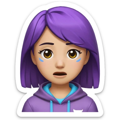 Faire un emoji à partir d'une image du skin fortnite Chani thème emote twitch fond transparent qui pleure. 
    sticker