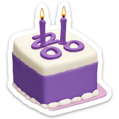 Purple Colored bento birthday with frosting and written on the cake "24" in frosting sticker