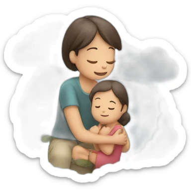 Niña pidiendo ver a su papá en el cielo  sticker