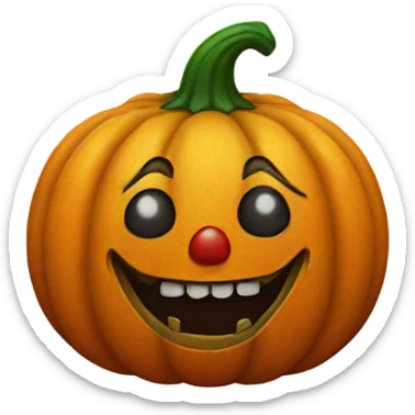 Pumpkin with clown makeup sticker