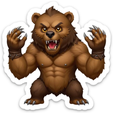 world of warcraft werebear with claws out sticker