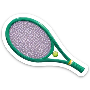 A tennis racquet with emerald diamonds on the racquet  sticker
