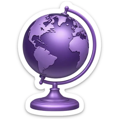 Realistic globe on a stand in muted purple tones sticker