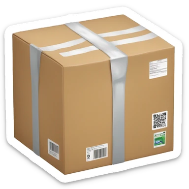 A box containing various products sticker