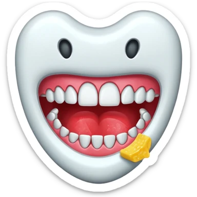 Chewed gum with a broken tooth embedded inside. sticker