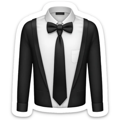 white shirt & black tie (without face, just clothes) sticker