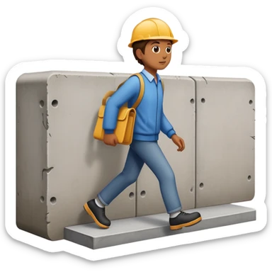 Person going around a wall or barrier instead of through it sticker