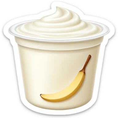 sealed yogurt cup with creamy surface hint. sticker