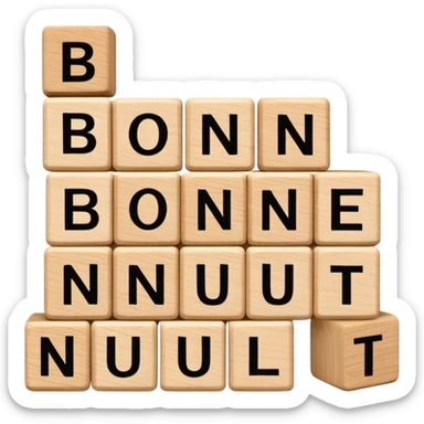 les mots 'Bonne Nuit' écrits en français avec les personnages du jeu Homescapes sticker