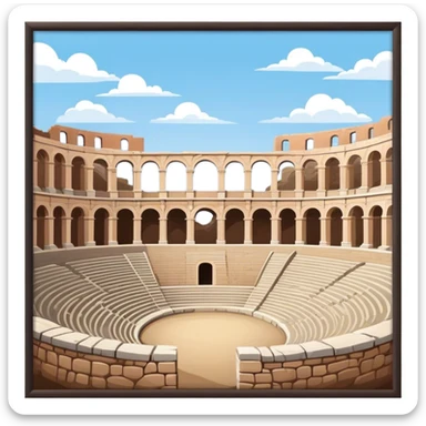 Pula Arena Landmark Emoji – Depicting the Roman amphitheater with its large stone arches. sticker