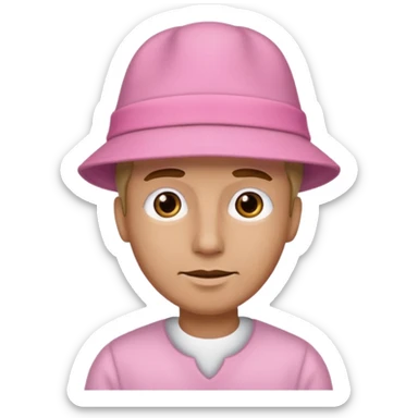 pink hatt and dress  man  sticker