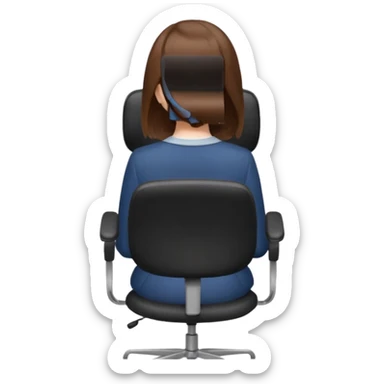 Woman Back of head sitting on an office chair sticker